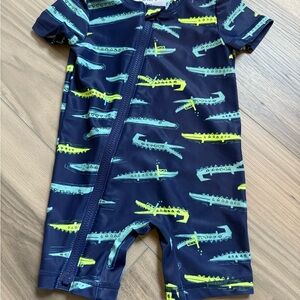 Kids Crocodile Print One Piece Swimsuit